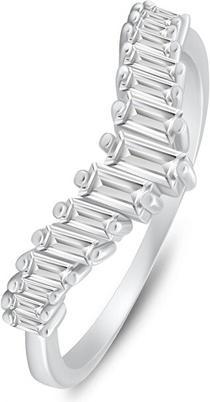 Brilio Silver - Beautiful silver ring with clear zircons RI140W - Circuit: 50 mm (50)