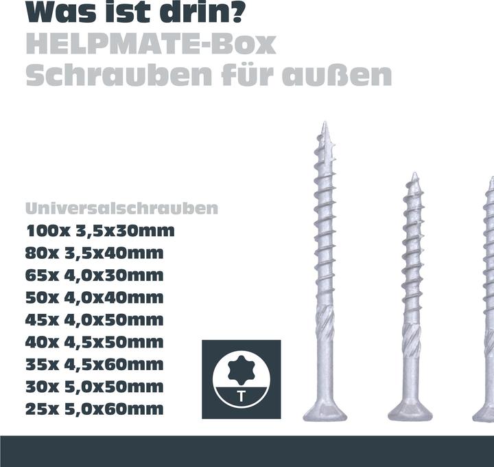 Image du produit Helpmate Edelstahlschrauben Set, Edelstahl A2, 470 Stück (470 Vis par pièce)