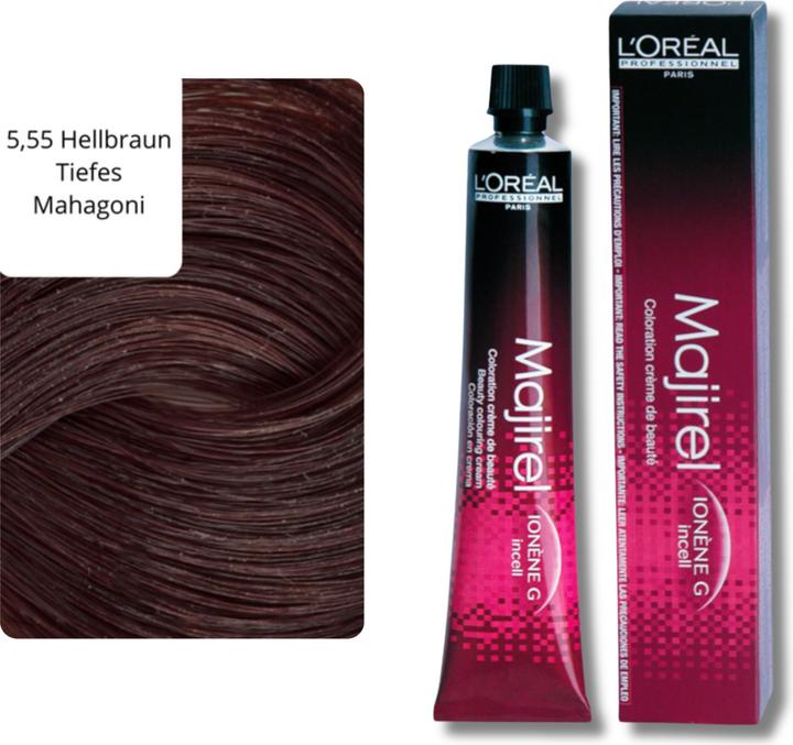 Productafbeelding L'Oréal Professionnel Majirel 5.55 lichtbruin mahonie intensief (5,55 Lichtbruin diep mahonie)