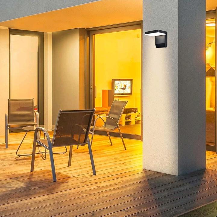 Produktbild V-TAC VT11020150B 20W LED Wandleuchte Schwarzer Körper Quadratisch 4000K IP65 (2580 lm, IP65)