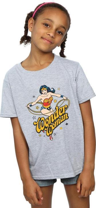 Actual product image Girls Wonder Woman Stars Cotton T-Shirt (140, 146)