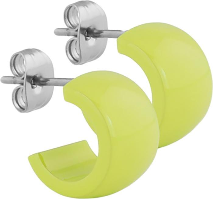 Image du produit Star Piercing Boucles d'oreilles jaune rond arrondi 9x14 (sans laiton, Acier chirurgical 316L)