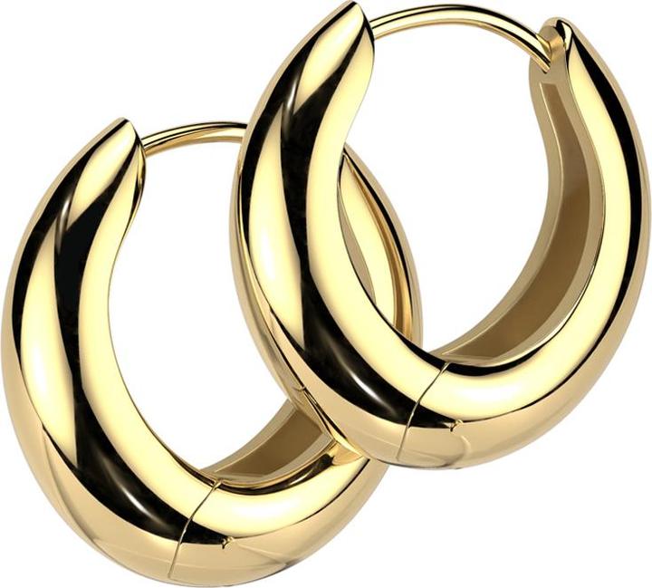 Actual product image Star Piercing Ohrring zum Klappen vergoldet rund breit (without brass, Surgical steel 316L)