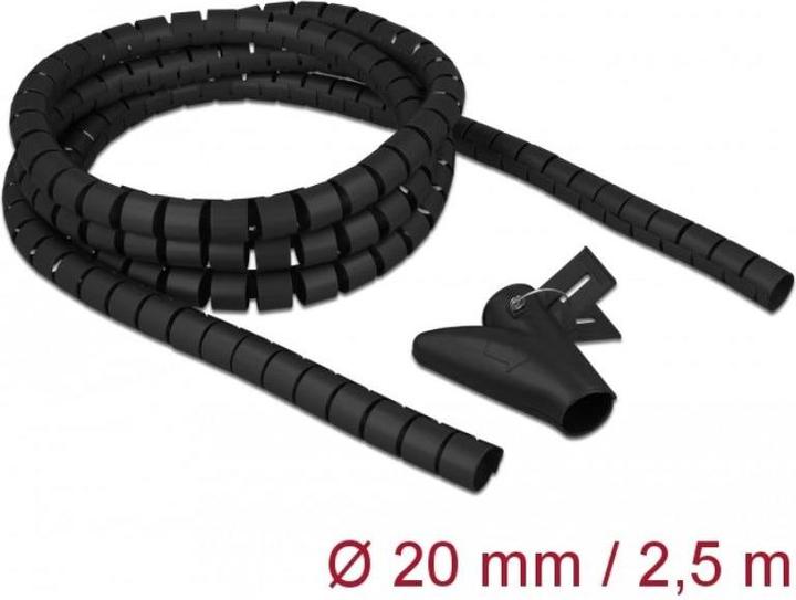 Actual product image Delock Spiral hose with retractable tool 2.5 m x 20 mm black (Cable spiral hose, 250 cm)
