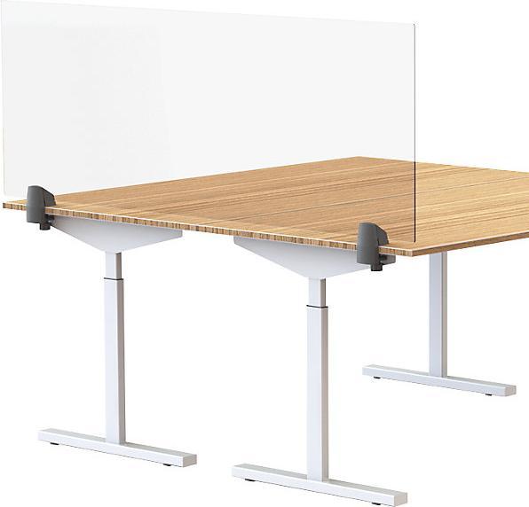 Image du produit smiT Séparateur de table pour poste de travail individuel, verre acrylique et