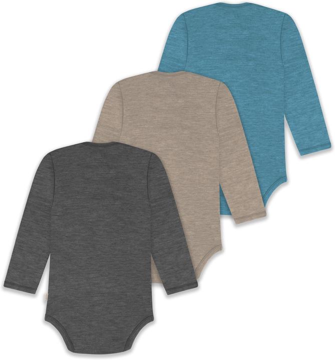 Produktbild Normani 3er Pack Baby Merino Body Langarm „Auckland" - 9383 (68)