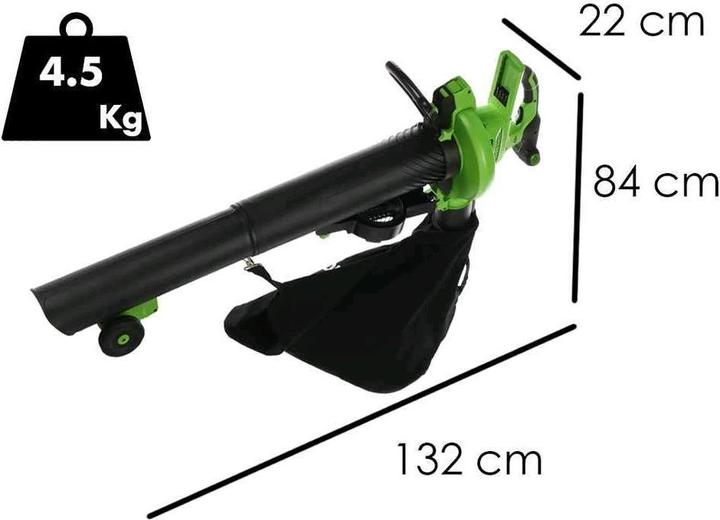 Actual product image Greenworks Electric leaf vacuum GD40BVII (Rechargeable battery operated, Vacuum cleaners & blowers)