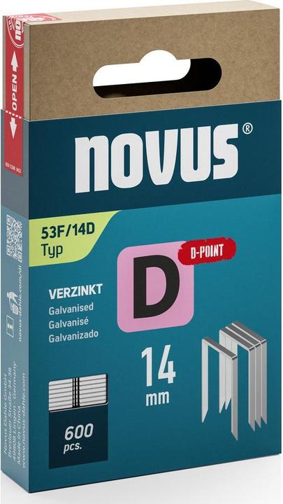 Produktbild Novus Flachdrahtklammern D 53 F 14mm D-Point