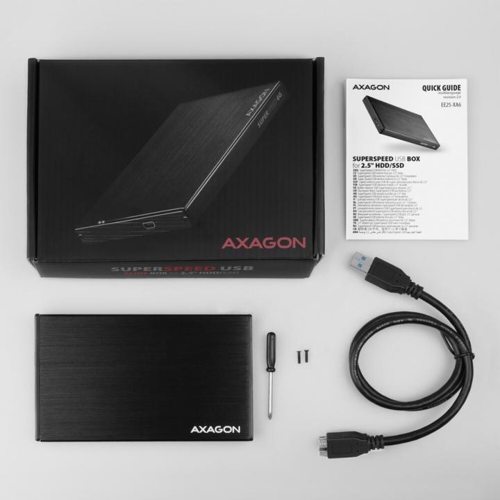 Produktbild Axagon EE25-XA6 Externes Aluminiumgehäuse, USB 3.2 GEN 1 SATA 6G 2,5" (2.5")