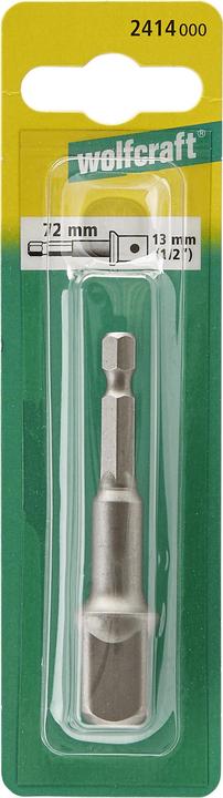 Produktbild wolfcraft wolfcraft 1 Stecknuss-Adapter Aufnahme 1/2, l=72mm (1/2")
