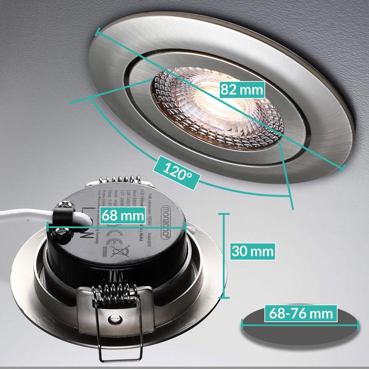 Immagine prodotto Monzana 6 luci da incasso a LED (400 lm)