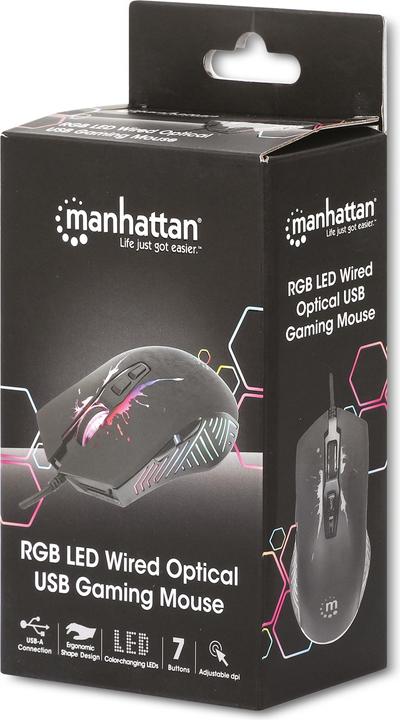Immagine prodotto Manhattan Mouse da gioco ottico USB a LED RGB (Cablato)