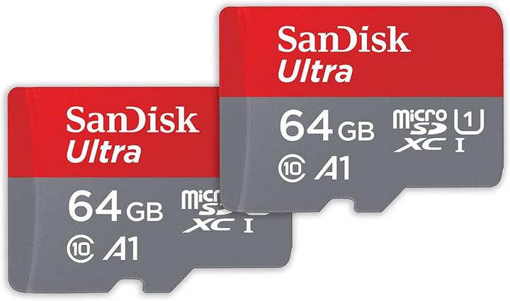 Immagine prodotto SanDisk Ultra mit Adapter (2-Pack) (64 GB, microSDXC, U1, UHS-I)