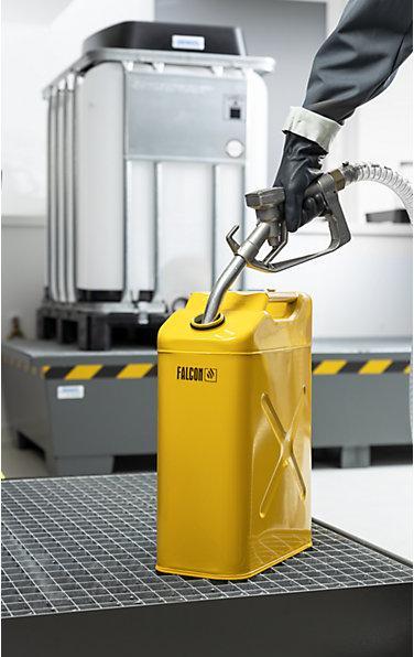 Actual product image Denios Safety canister with screw cap and outlet pipe, sheet steel, capacity 20 l.