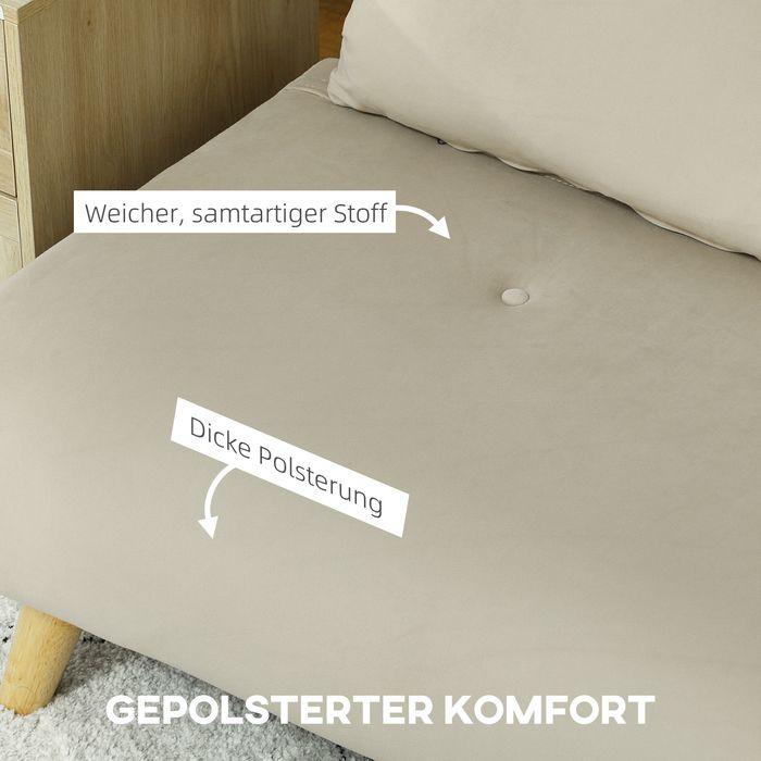 Actual product image Swisshandel24 Schlafsofa Sofa mit Schlaffunktion 130 X 78 cm Couch mit Lendenkissen, Beige