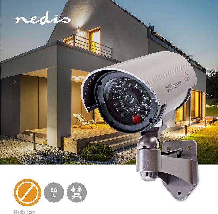 Produktbild Nedis Dummy-Überwachungskamera Kugel IP44 Batteriebetrieben Für den Aussenbereich inkl. Wandhalterung