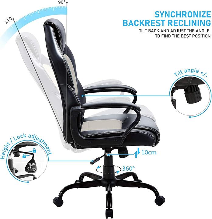 Immagine prodotto Basetbl sedia da ufficio ergonomica, grigio