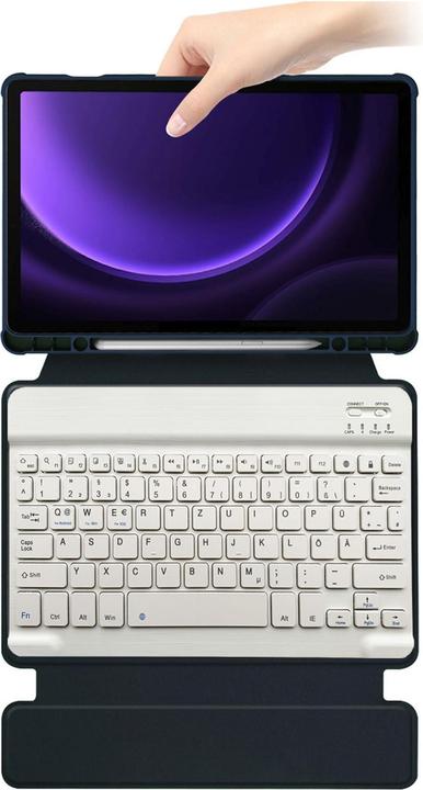 Actual product image Lobwerk 3in1 Bluetooth Keyboard (White) + Mouse (White) + Cover for Samsung Galaxy Tab S9 FE 2023 (X)