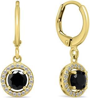 Produktbild Brilio Silver - Elegant gold-plated earrings with black zircon EA647YBC