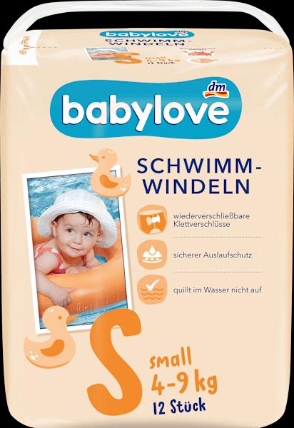 Immagine prodotto dm babylove Pannolini da bagno taglia S (4-9 kg) (Dimensione S, 12 Pezzo/i)