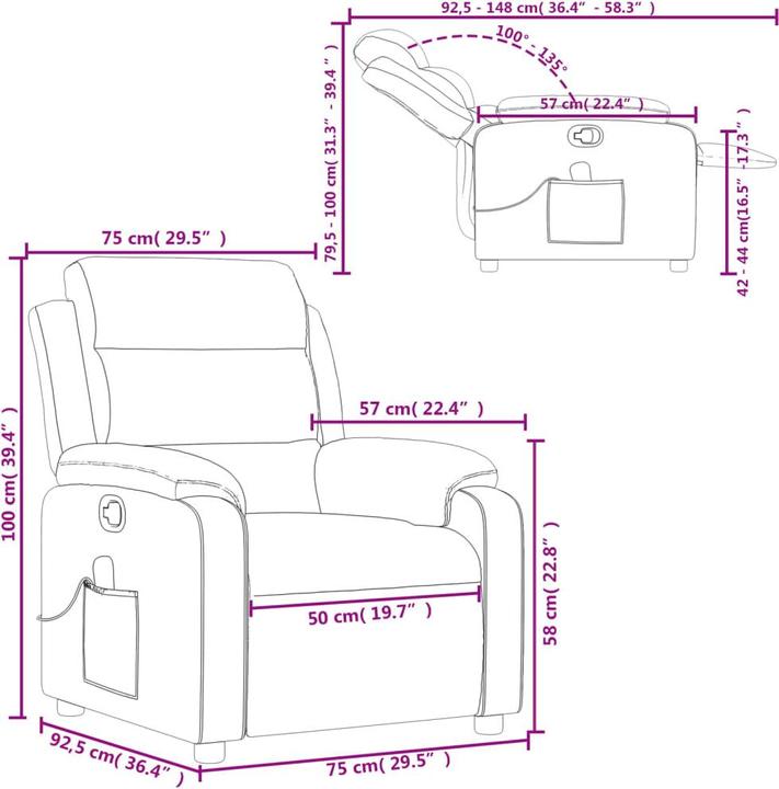 Actual product image VidaXL Velvet massage chair