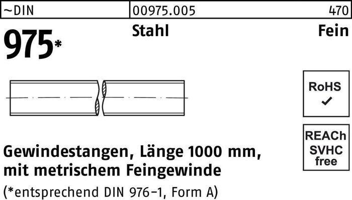 Actual product image Threaded rod DIN 975 M 30 x 1.5 x 1000mm steel