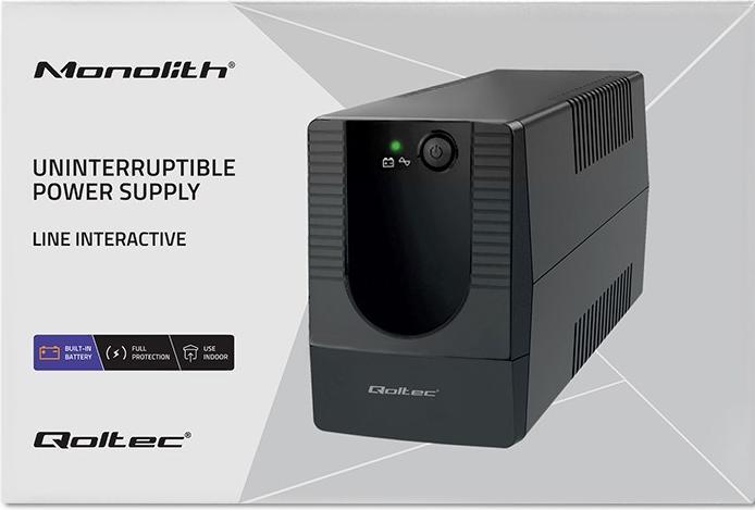 Actual product image Qoltec Zasilacz awaryjny UPS | Monolith | 1000VA | 600W (1000 VA, 600 W, Line-interactive UPS)
