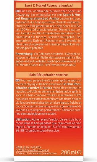 Produktbild Weleda Sport & Muskel Regenerationsbad Arnika Fl 200 ml (200 ml, Badeöl)