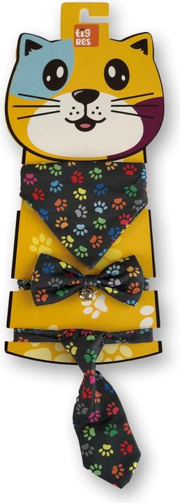 Image du produit Tigres Set noeud papillon, cravate, collier & foulard (Chien, Chat)