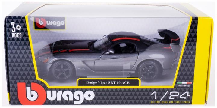 Produktbild Bburago 18/22114 Diecast 1:24 Official Dodge Viper SRT 10 ACR Gray with Red Details for 3+ Years (18
