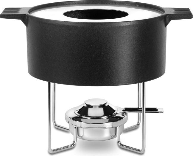 Mono Fonduegerät mit Edelstahlspritzring