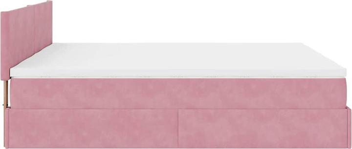 Produktbild VidaXL Ottoman-Bett mit Matratzen Rosa 200x200 cm Samt (200 x 200 cm)