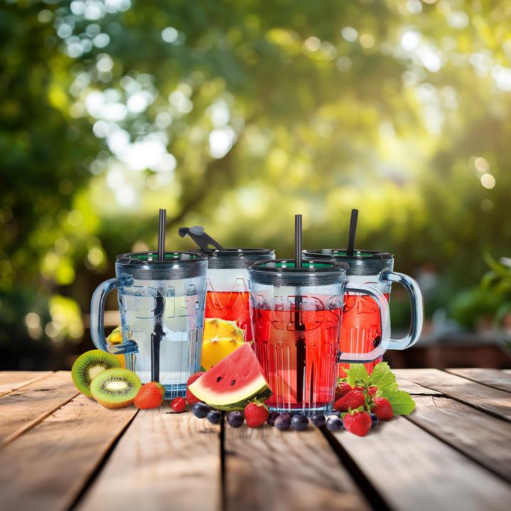 Image du produit Relaxdays 4x jarres-paille (0.45 l, 4 x)