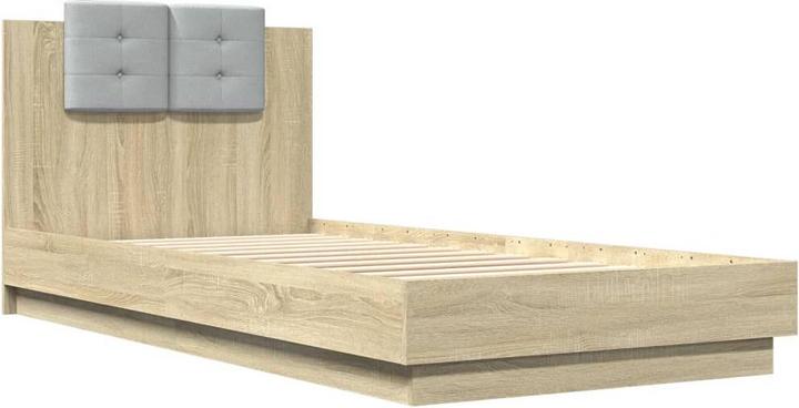 Produktbild VidaXL Bettgestell mit Kopfteil und LED-Leuchten 90 x 200cm (90 x 200 cm)