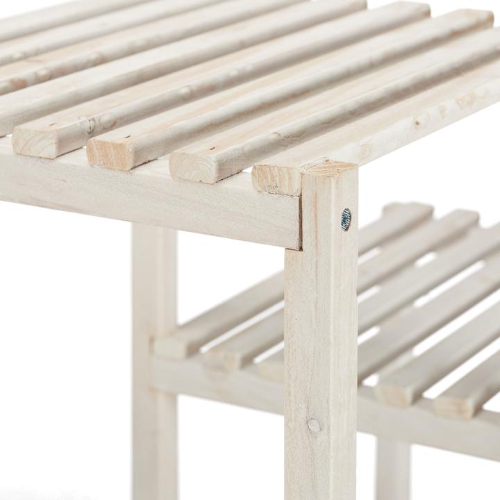 Actual product image Relaxdays White Wooden Plant Rack