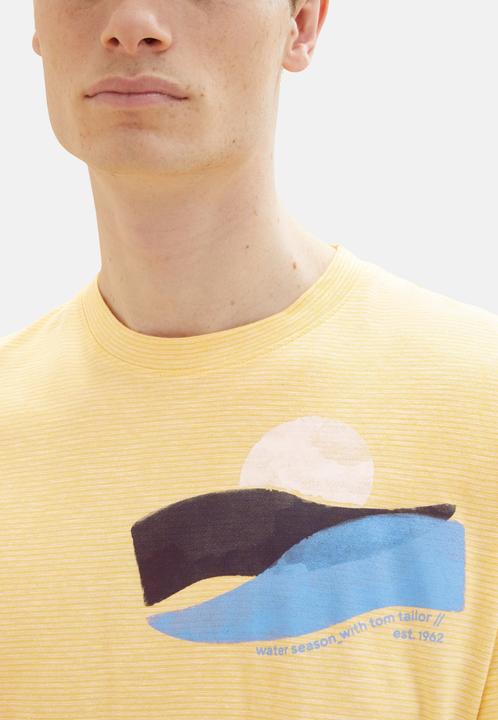 Immagine prodotto Tom Tailor T-Shirt Gestreiftes Kurzarmshirt mit Rundhalsausschnitt und Foto-Print (XL)
