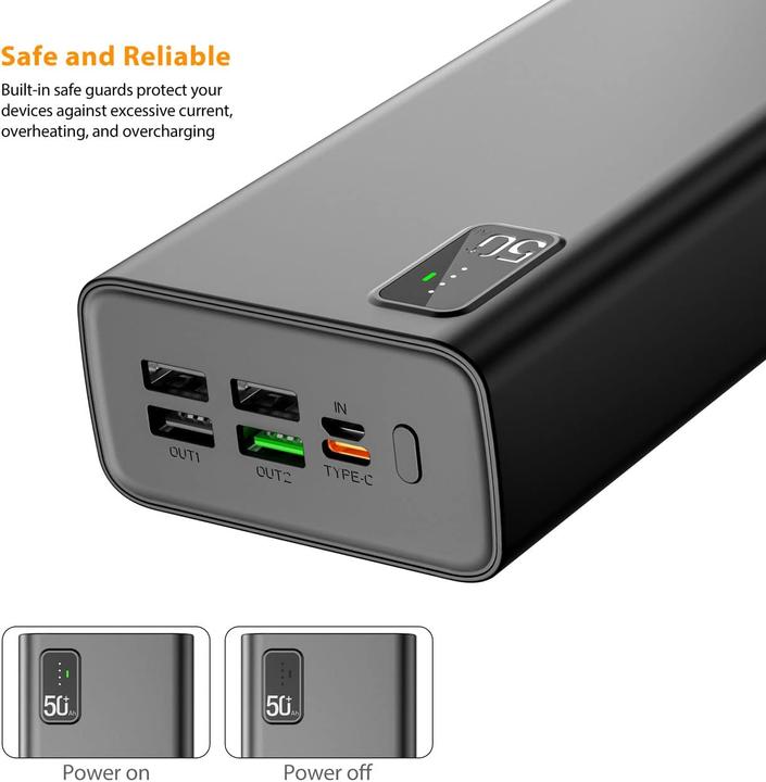 Actual product image Toospon Portable Charger (50000 mAh, 22.50 W)
