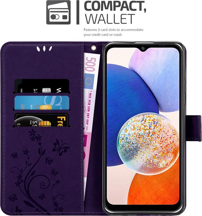 Produktbild Cadorabo Hülle für Samsung Galaxy A14 4G / 5G / M14 mit Blumen Muster (Samsung Galaxy M14, Samsung Galaxy A14)