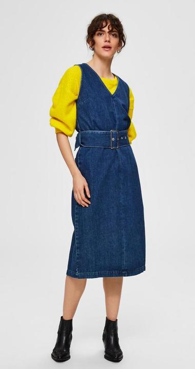 Image du produit Selected Femme Robe en denim avec ceinture à la taille (38)