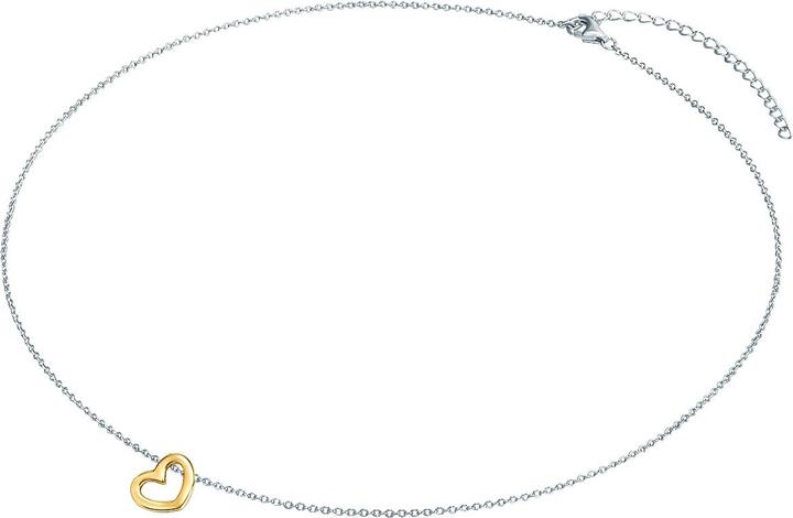 Image du produit Trilani Femme Coeur Argent Sterling Argent/Jaune Or 42,0 cm Chaîne de base + 5,0 cm Extension - 28313 (Argent Sterling, 42 - 47 cm)
