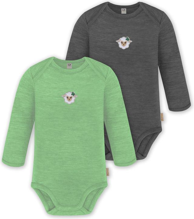 Normani 2er Pack Baby Merino Body Langarm „Auckland" - 9373