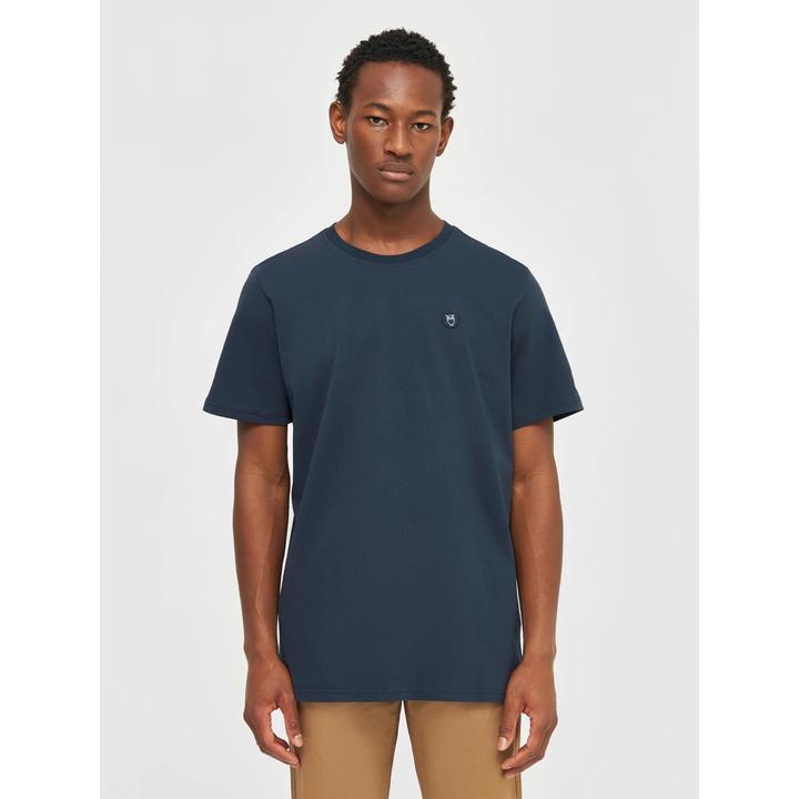 Produktbild KnowledgeCotton Apparel Badge Tee Total Eclipse (L)