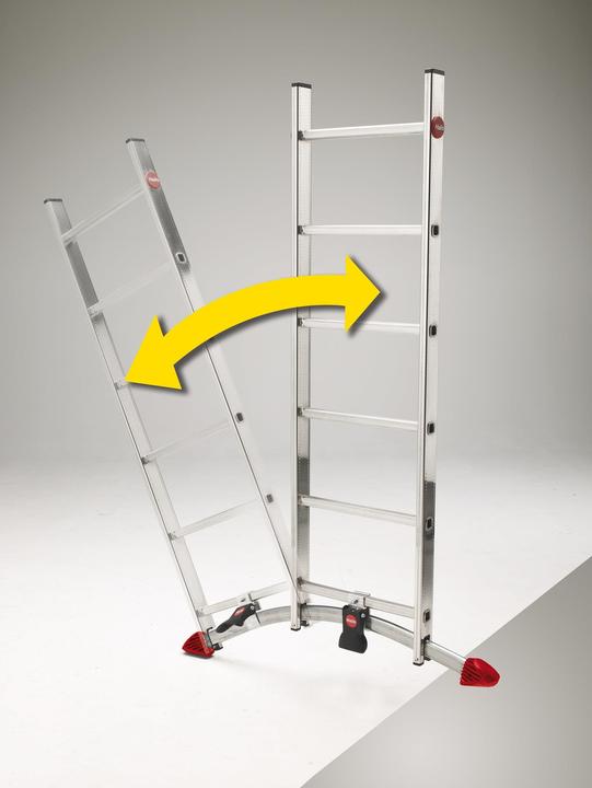 Immagine prodotto Hailo S100 ProfiLOT, scala combinata in alluminio a 3 sezioni, 3x12 pioli (Scala doppia, 48 cm)