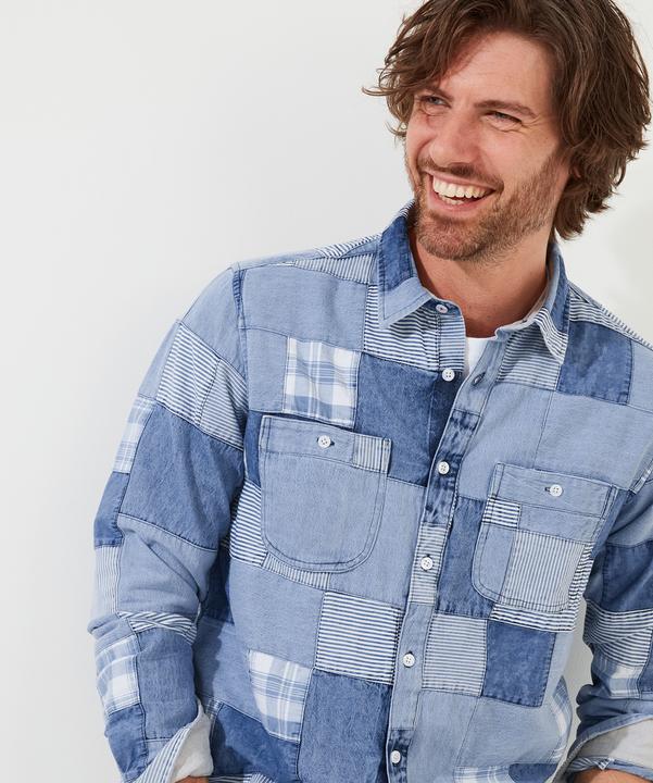 Produktbild Joe Browns Washed Denim Look Patchwork Shirt (XL)