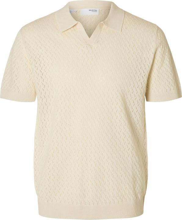 Selected Homme Häkel-Look Polohemd aus Strick