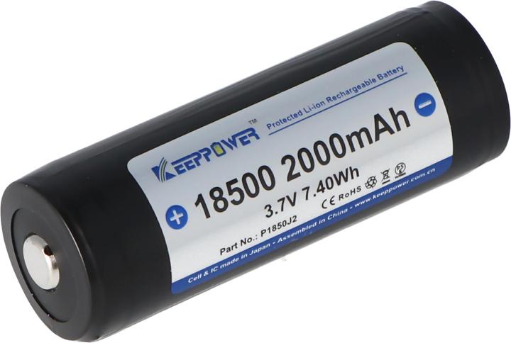 Actual product image Keeppower Battery 18500, protected (1 pcs., 18500, 2000 mAh)