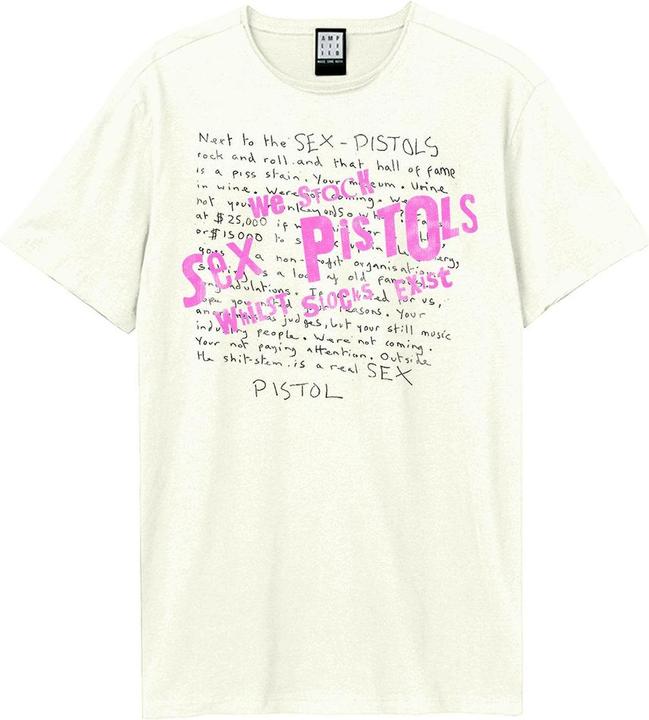Actual product image Amplified Unisex Adult Filthy Letter Sex Pistols T-Shirt (S)