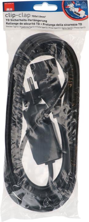 Image du produit Max Hauri Rallonge 5 m T13 - T12 clip-clap, noir (5 m, Type 13)