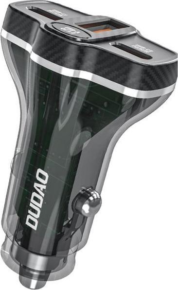 Actual product image Dudao R78 78W Car Charger USB-C PD / 2xUSB-A QC - Black