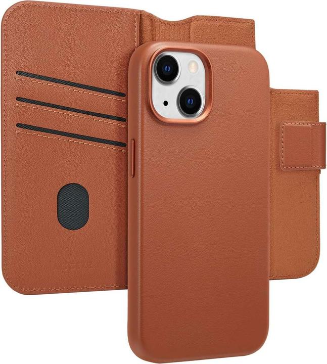 Produktbild Accezz Leather Bookcase 2-in-1 met MagSafe iPhone 15 - Sienna Brown (Apple iPhone 15)